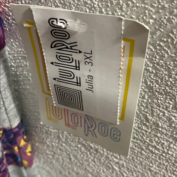 LuLaRoe Julia Dress+Tie dye sweatshirt XXL+stretch💜glitz bracelet 3”w - Picture 5 of 17